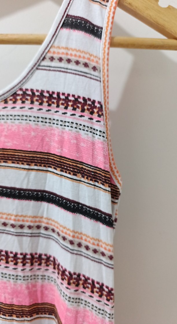 Çizgili Uzun Bohem Elbise - Görsel 2