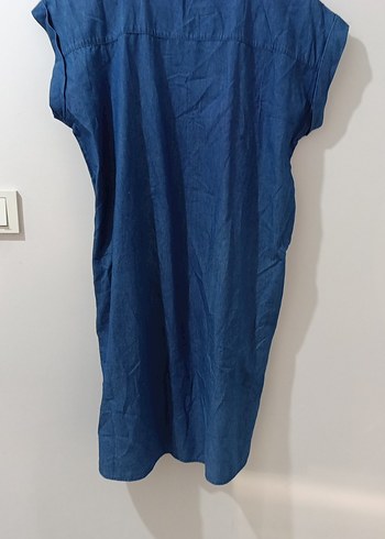 Lacivert V Yakalı Midi Elbise - Görsel 3