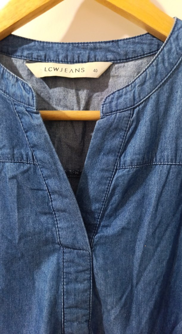 Lacivert V Yakalı Midi Elbise - Görsel 2