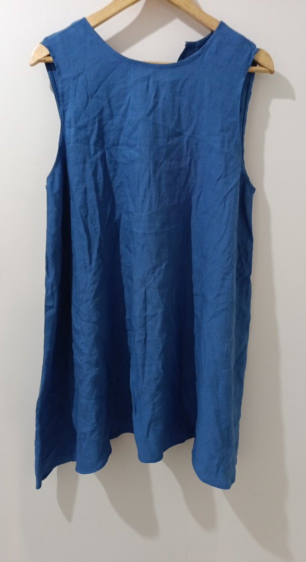 Mavi Midi Bohem hamile Elbise tunik - Görsel 2