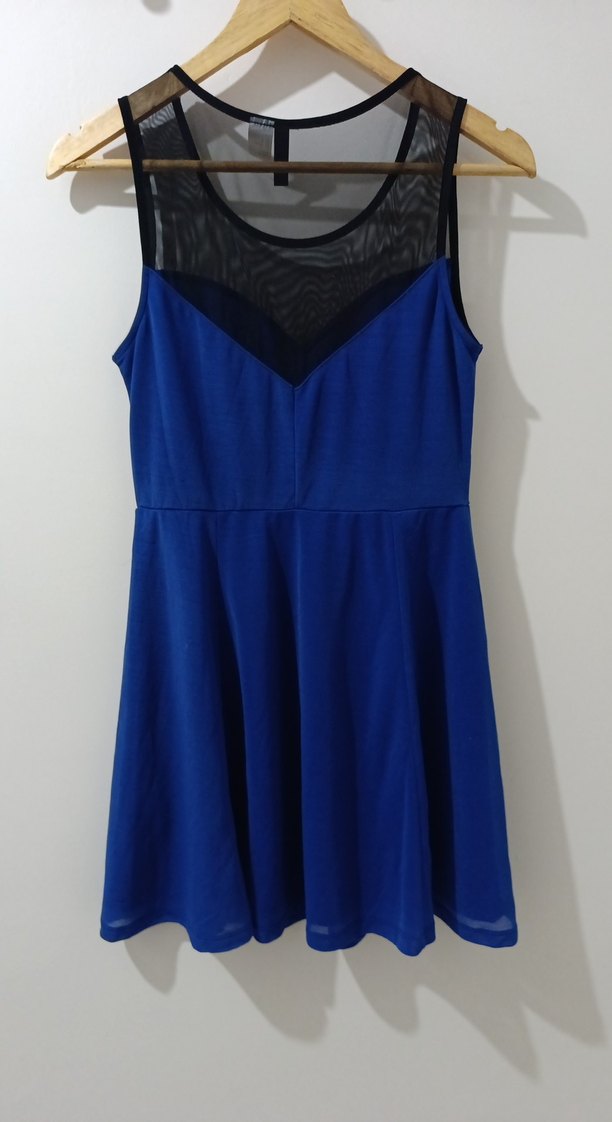 Kolsuz mavi  Midi Elbise - Görsel 3