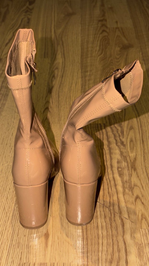 Bej Rugan Stiletto Topuklu Kadın Bot - Görsel 2