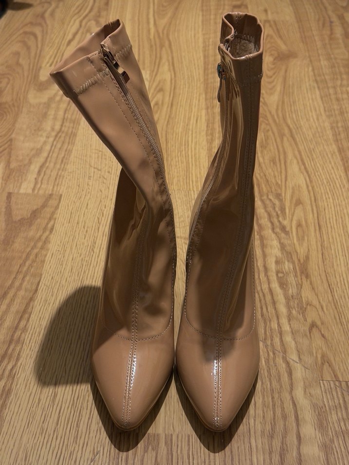 Bej Rugan Stiletto Topuklu Kadın Bot - Görsel 4