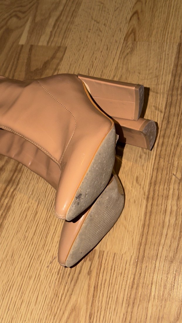 Bej Rugan Stiletto Topuklu Kadın Bot - Görsel 3