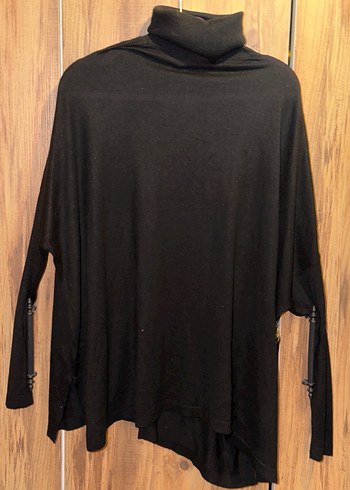 Siyah Boğazlı Salaş Kadın Kazak - Görsel 2