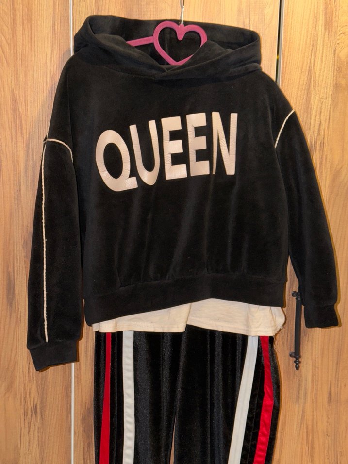 Kemerli Siyah Kadın Uzun Eşofman Takımı - Görsel 2