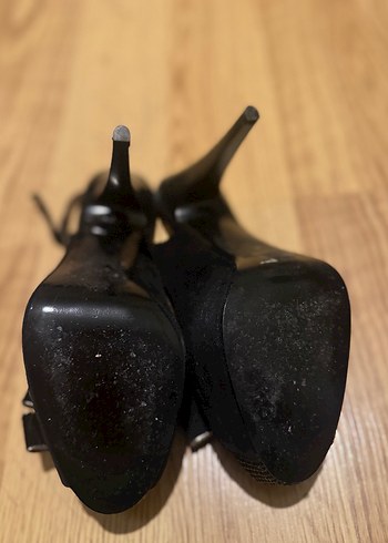 Siyah Parlak Topuklu Kadın Ayakkabı - Görsel 8