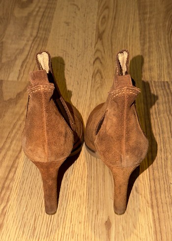 Kahverengi Süet Kadın Dolgu Topuklu Bot - Görsel 3