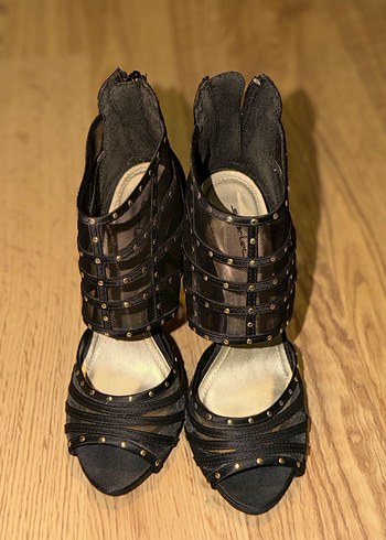 Tokalı Siyah Gotik Platform Topuklu Kadın Ayakkabı - Görsel 5