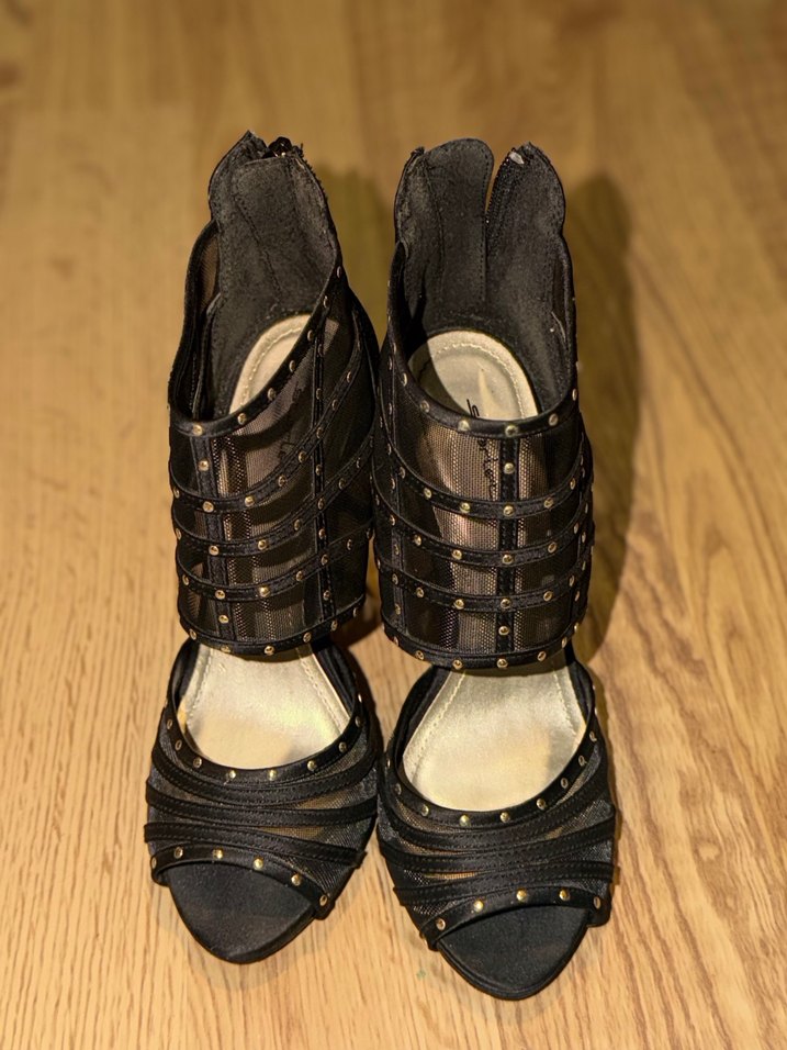 Tokalı Siyah Gotik Platform Topuklu Kadın Ayakkabı - Görsel 5
