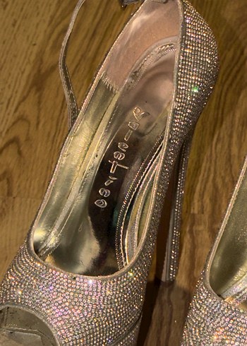 Altın Renkli Platform Topuklu Abiye Ayakkabı - Görsel 8