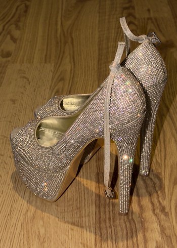 Altın Renkli Platform Topuklu Abiye Ayakkabı - Görsel 2