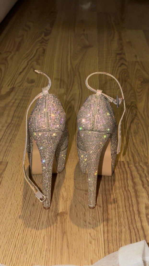 Altın Renkli Platform Topuklu Abiye Ayakkabı - Görsel 4