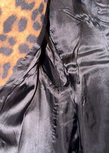 Kahverengi Leopar Desenli Süet Midi Kadın Kaban - Görsel 3