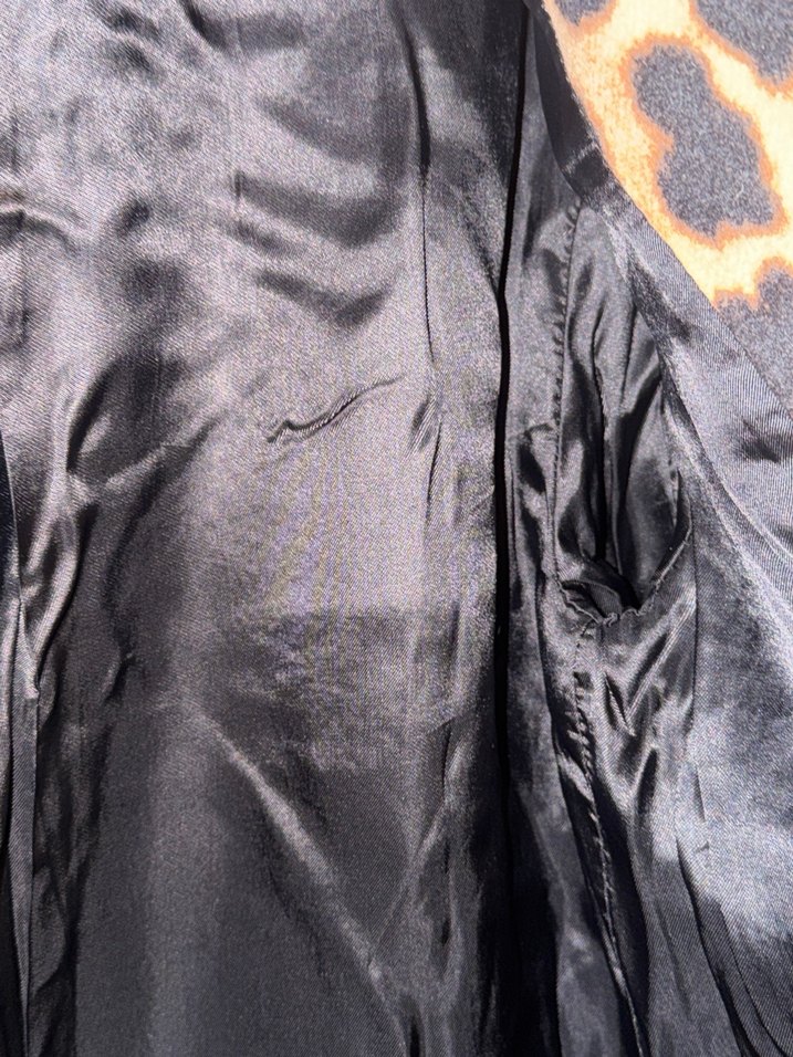 Kahverengi Leopar Desenli Süet Midi Kadın Kaban - Görsel 4