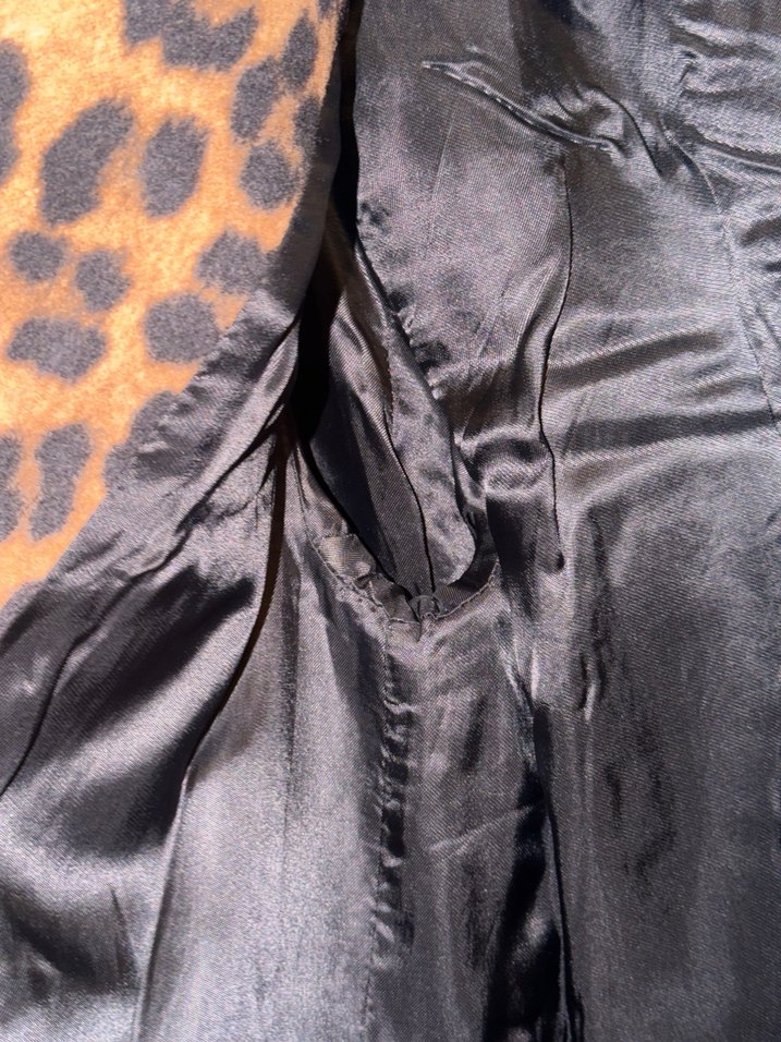 Kahverengi Leopar Desenli Süet Midi Kadın Kaban - Görsel 3