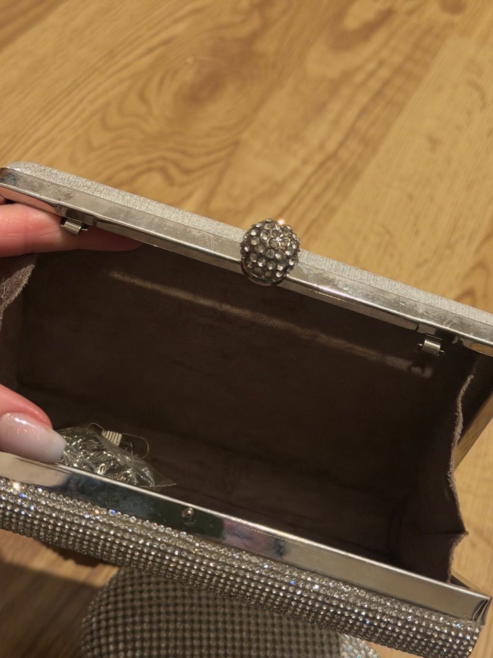 Kadın Gri Payetli Abiye Çanta - Görsel 5