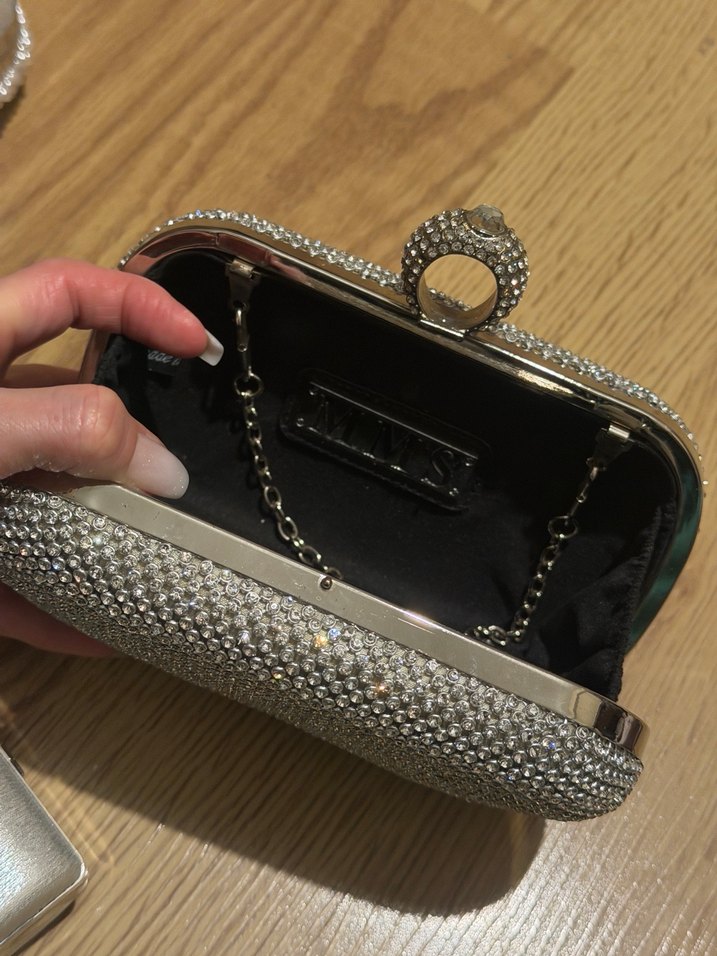 Kadın Gri Payetli Abiye Çanta - Görsel 3