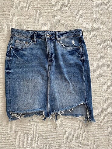 H&M Asimetrik detaylı h&m jean etek 0 pamuk