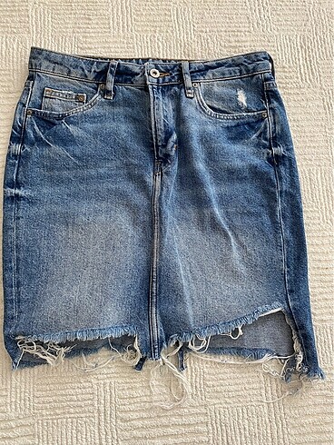 s Beden Asimetrik detaylı h&m jean etek 0 pamuk
