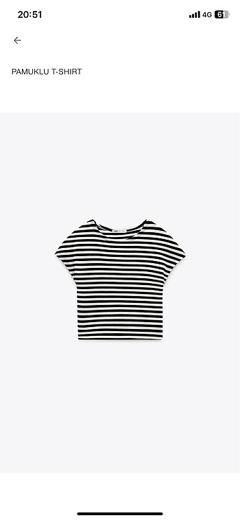 Zara pamuklu çizgili crop tshirt