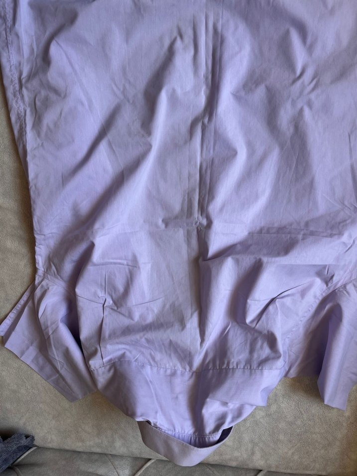 Erkek Lila Kısa Kollu Keten Gömlek - Görsel 4