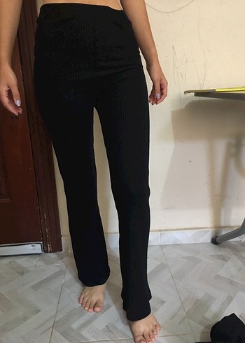 Siyah Kadın tayt boru Paça Pantolon - Görsel 4