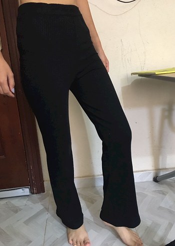 Siyah Kadın tayt boru Paça Pantolon - Görsel 5