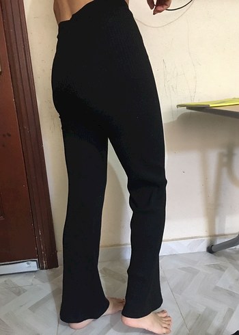 Siyah Kadın tayt boru Paça Pantolon - Görsel 6