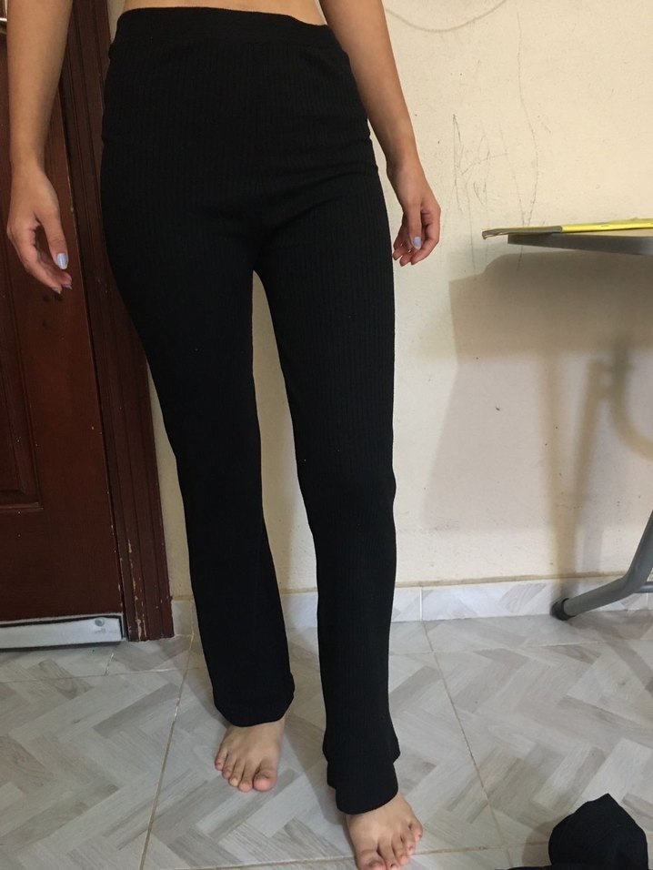 Siyah Kadın tayt boru Paça Pantolon - Görsel 4