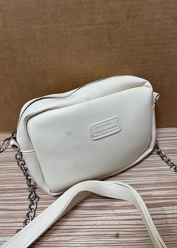 Beyaz Minimalist Deri Kadın Çanta - Görsel 3