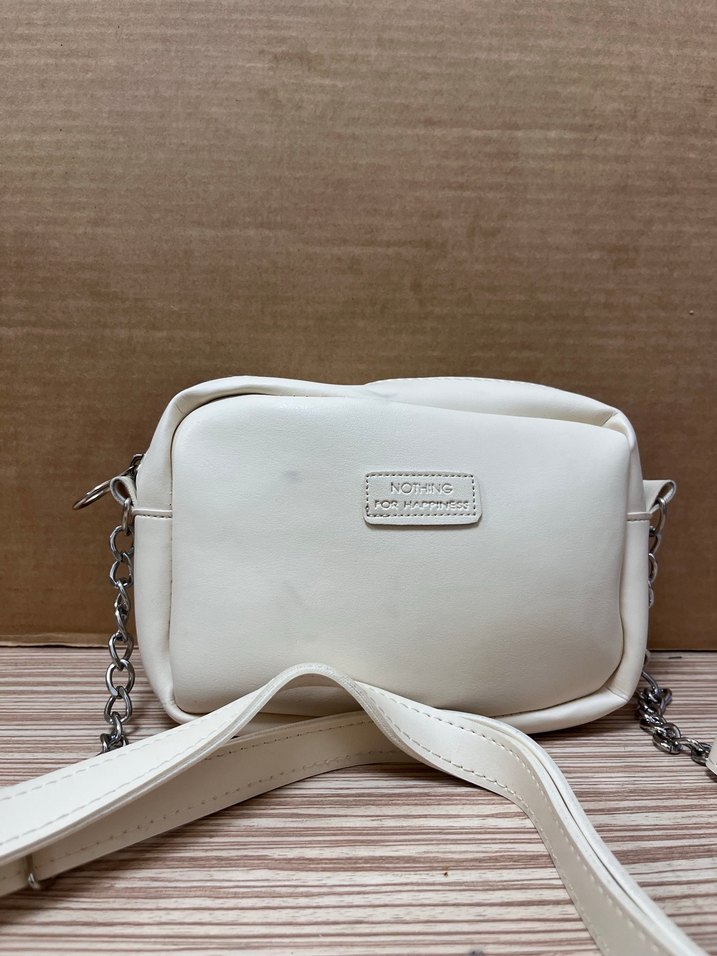 Beyaz Minimalist Deri Kadın Çanta - Görsel 2