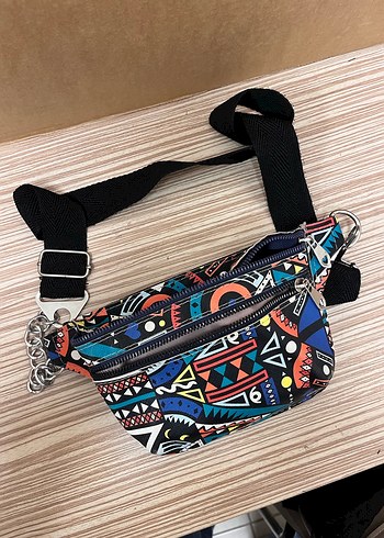 Renkli Baskılı Bohem Kadın Bel Çantası - Görsel 2