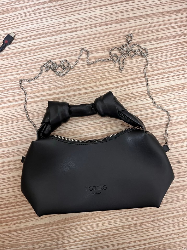 Siyah Minimalist Deri Kadın Çanta - Görsel 2