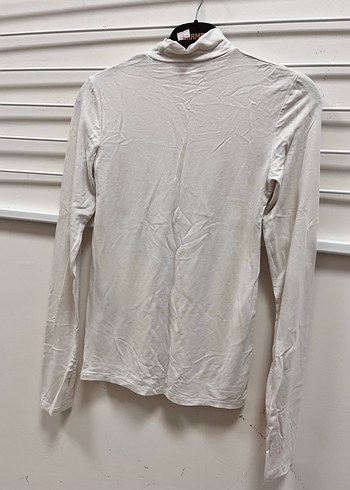 Uzun Kollu Kırık beyaz balıkçı yaka parmaklı bluz - Görsel 4