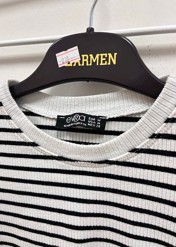 Uzun Kollu Çizgili İnce Bluz - Görsel 4