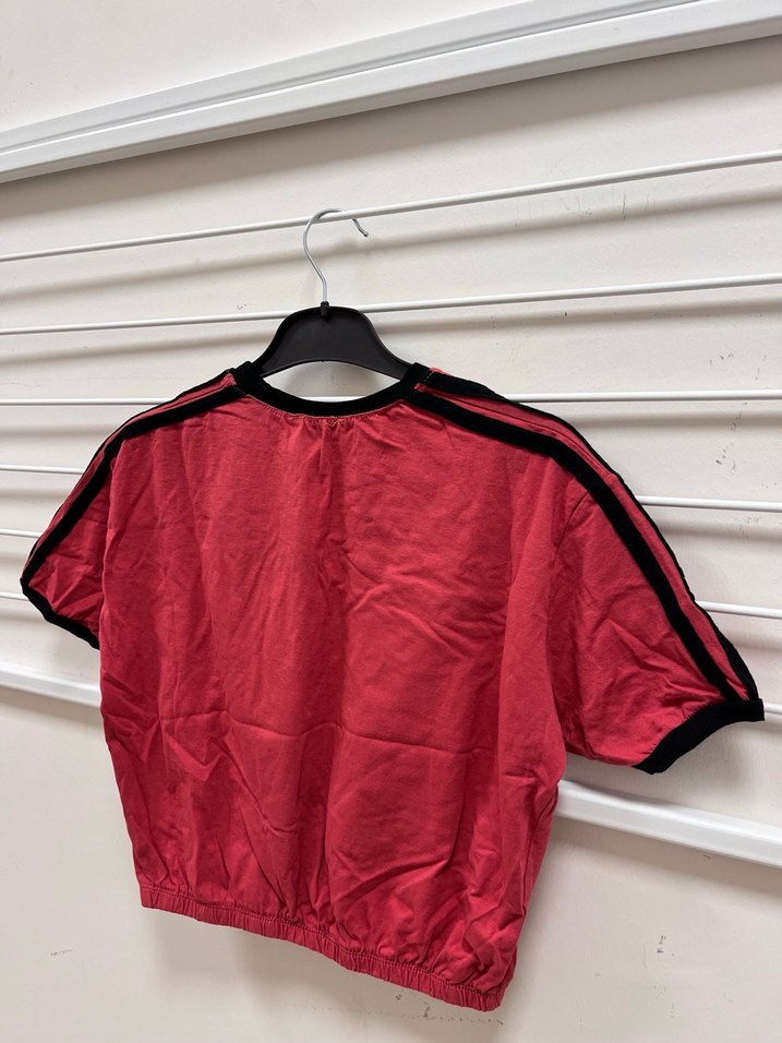 Beli lastikli gül kurusu yazlık tshirt crop - Görsel 3