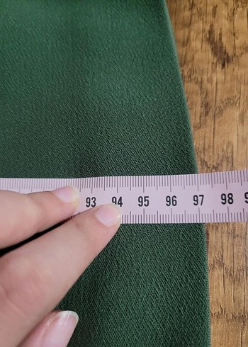 Kısa Kollu Midi Yeşil Elbise - Görsel 3