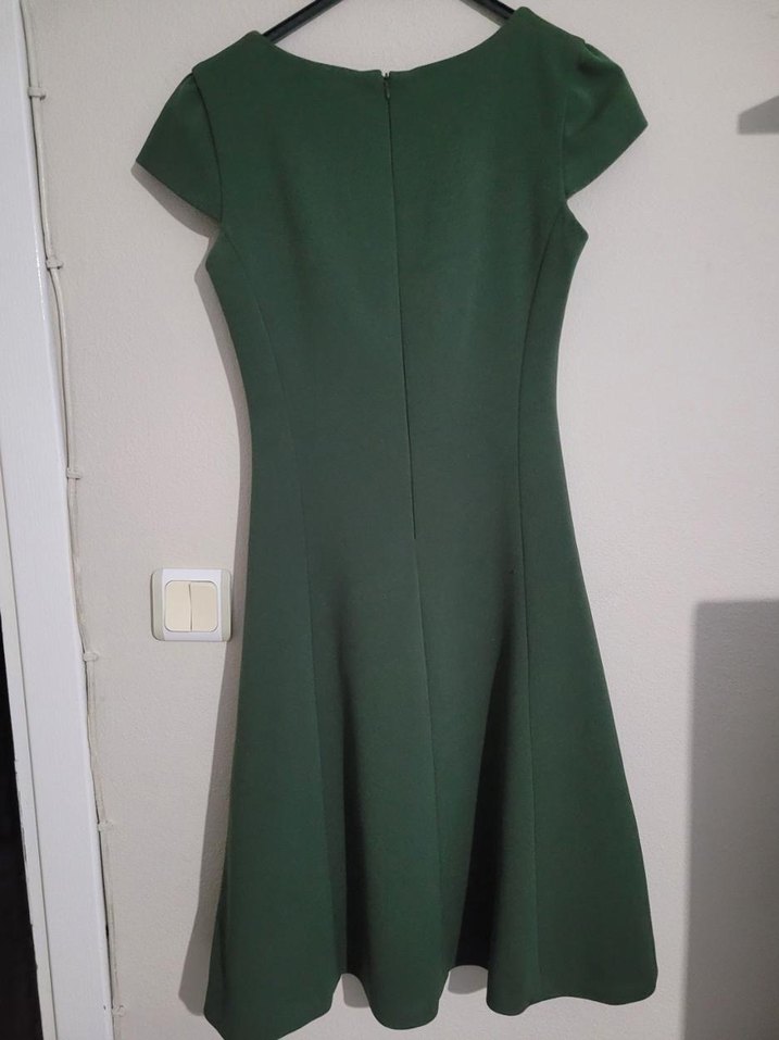 Kısa Kollu Midi Yeşil Elbise - Görsel 2