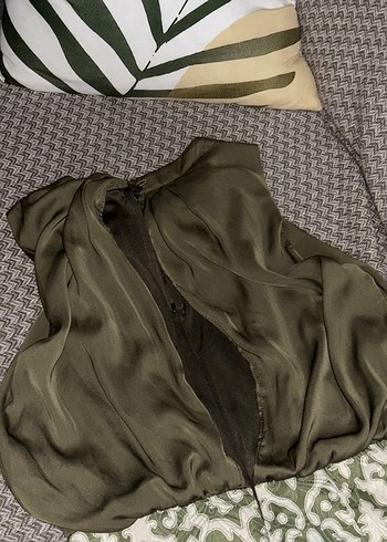 Yağ yeşili şık ofis elbise - Görsel 4