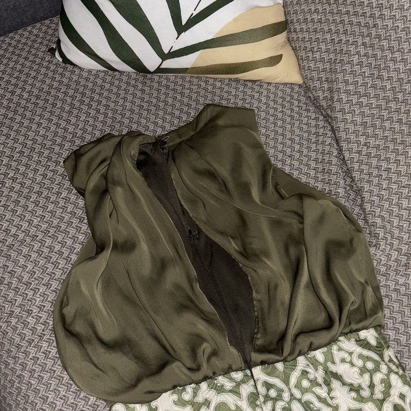 Yağ yeşili şık ofis elbise - Görsel 4