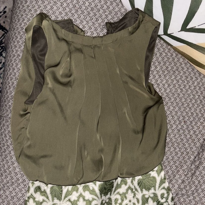 Yağ yeşili şık ofis elbise - Görsel 2