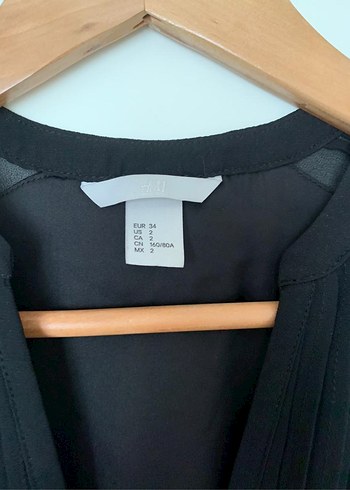34 Beden siyah Renk H&M Siyah Şifon V Yaka Kadın Elbise