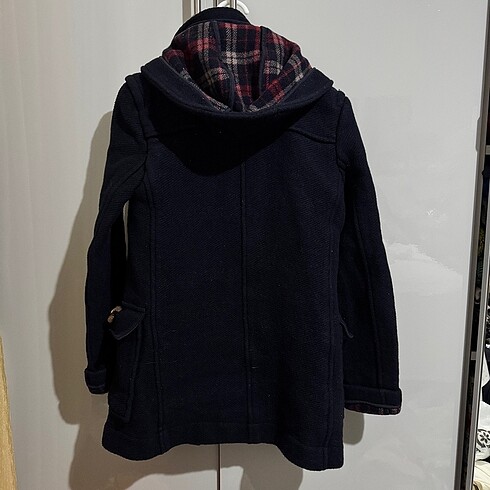 xs Beden lacivert Renk Topshop Ekoseli Kaşe Kaban Lacivert