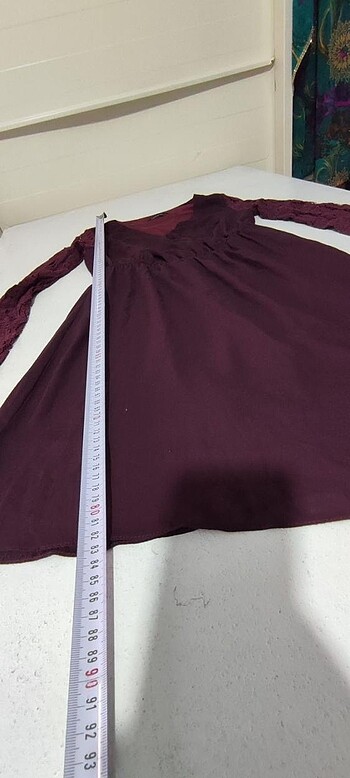 xs Beden Trendyol Dantelli Mürdüm Bordo Elbise