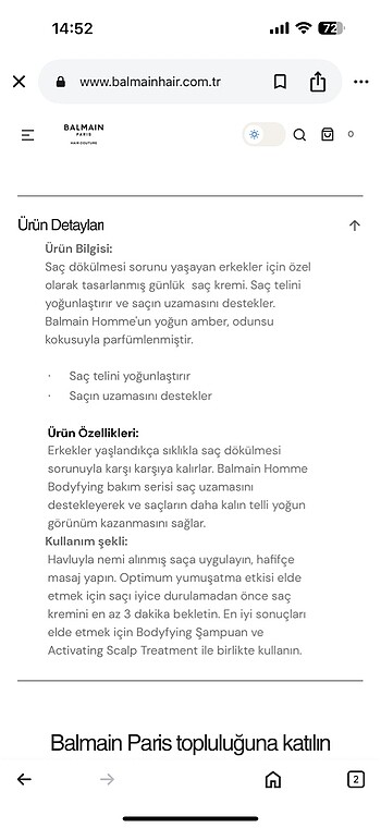 Balmain Balmaın Paris Saç Kremi ve Spreyi