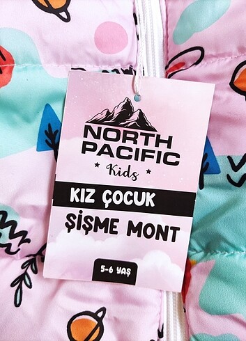 6 Yaş Beden pembe Renk Kız Çocuk Şişme Mont