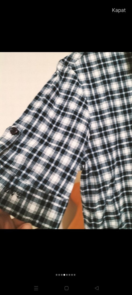 Gri Kareli Düğmeli Kadın Tulum - Görsel 5