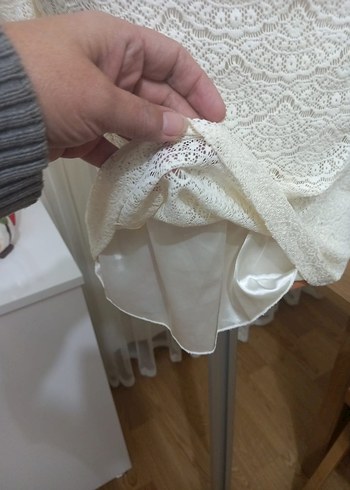 Dantelli Beyaz Bohem Kısa Kollu Bluz - Görsel 5