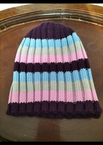 Renkli Örgü Kadın Bere - Görsel 3